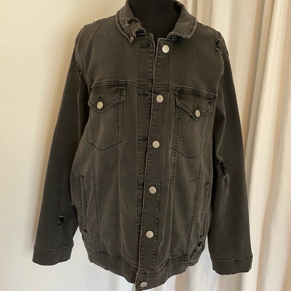 Nordstrom BP. Distressed Denim Jacket w/ Stretch